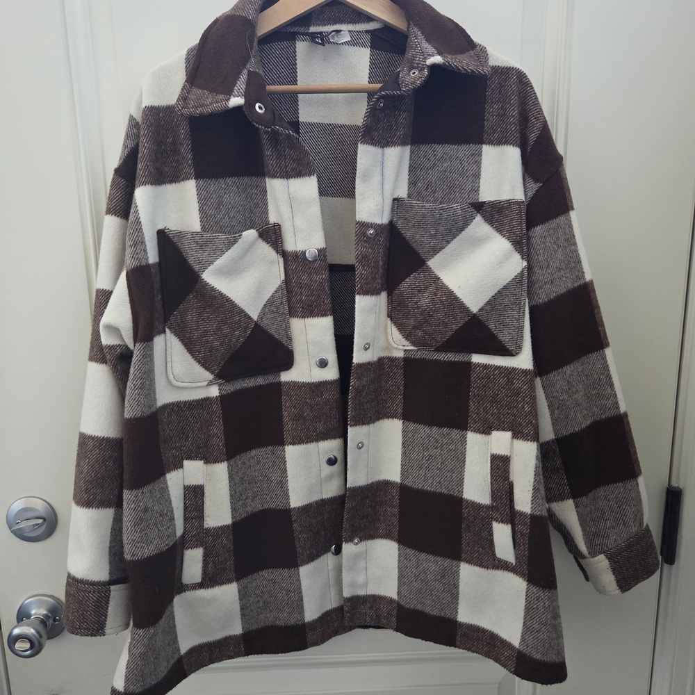 Checkered Brushed Shacket